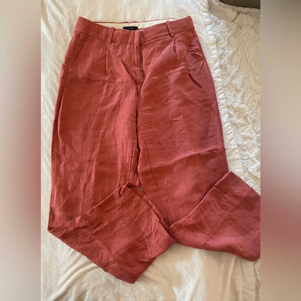 J.Crew Linen Cupro Blend Trouser Pant Size 6